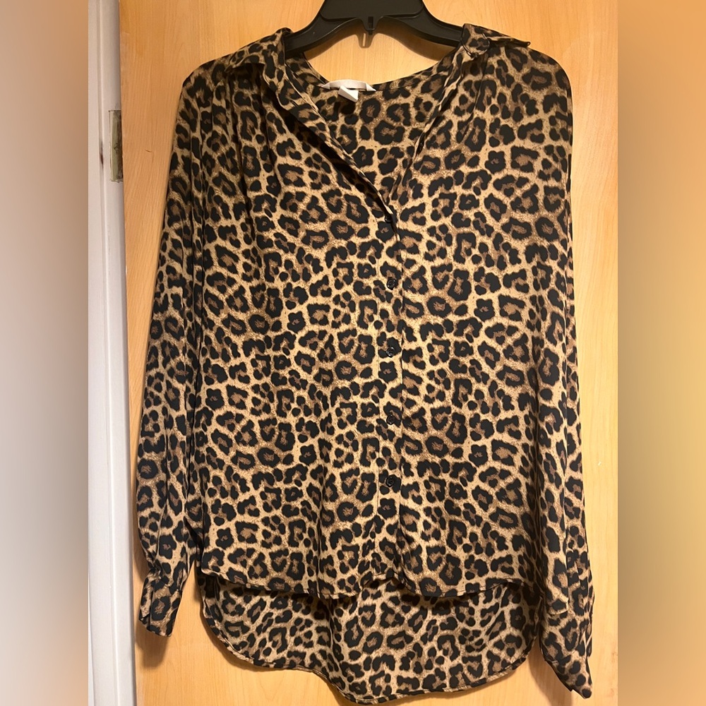 H&M Silky Animal Print Women’s Blouse US Size 8